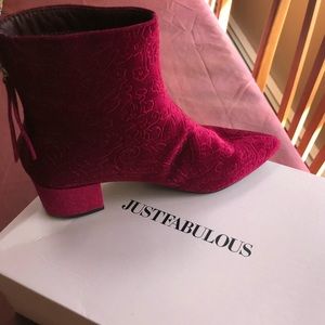 Red velvet booties